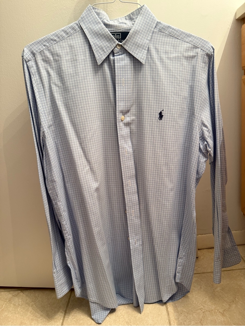 Polo by Ralph Lauren Light Blue Windowpane Dress Shirt